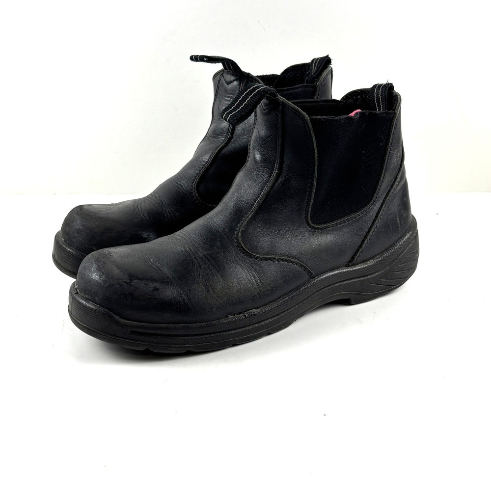 Thorogood Chelsea Work Boots Mens 8.5 Black Leather Good Slip Resistant